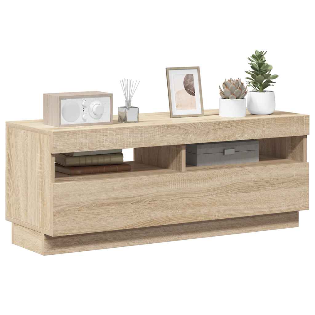 Meuble TV avec lumières LED chêne sonoma 100x35x40 cm - XIOS
