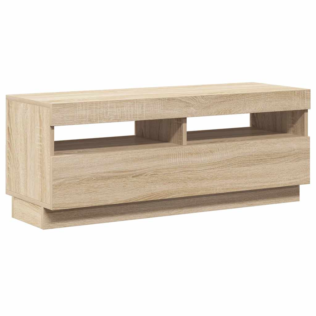 Meuble TV avec lumières LED chêne sonoma 100x35x40 cm - XIOS