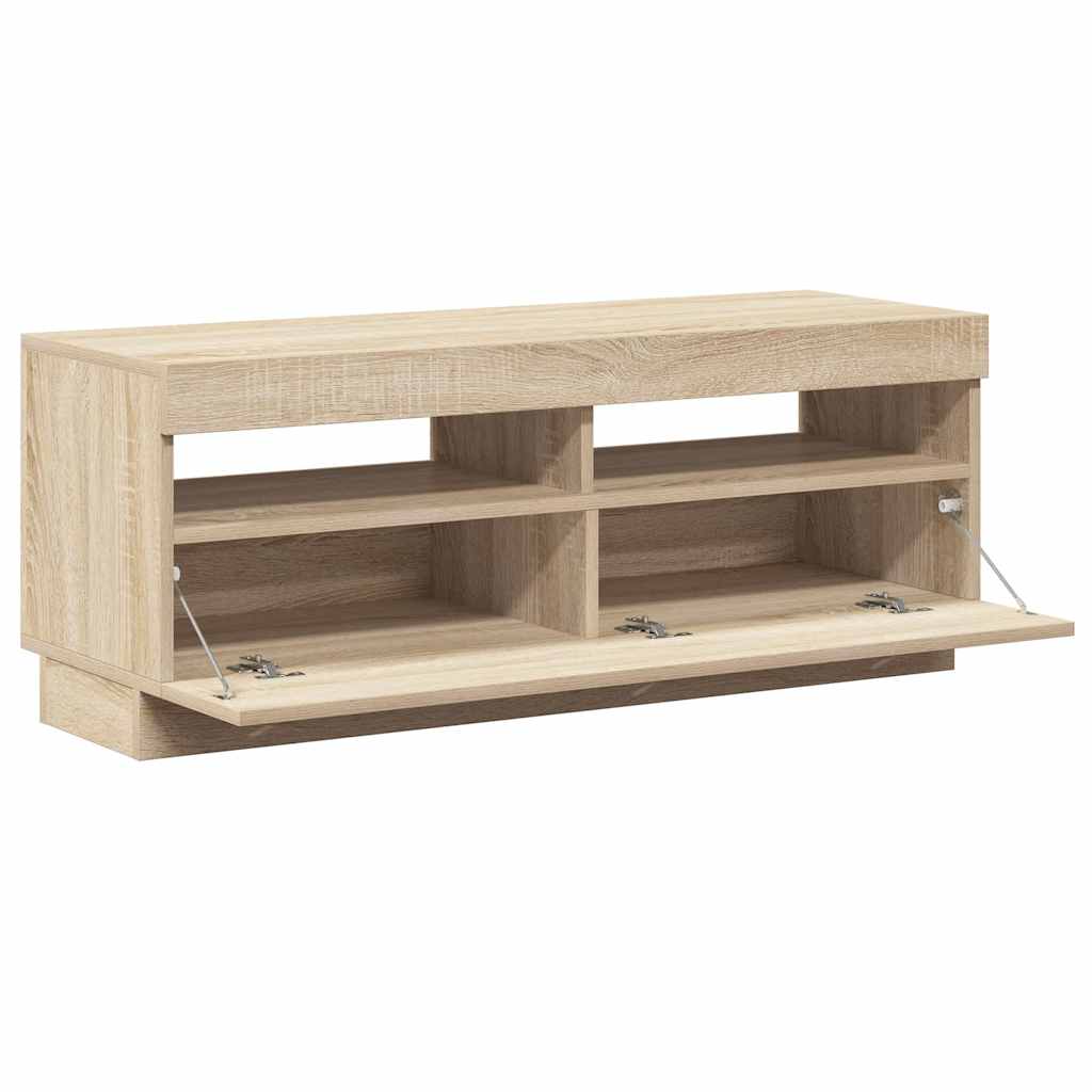 Meuble TV avec lumières LED chêne sonoma 100x35x40 cm - XIOS
