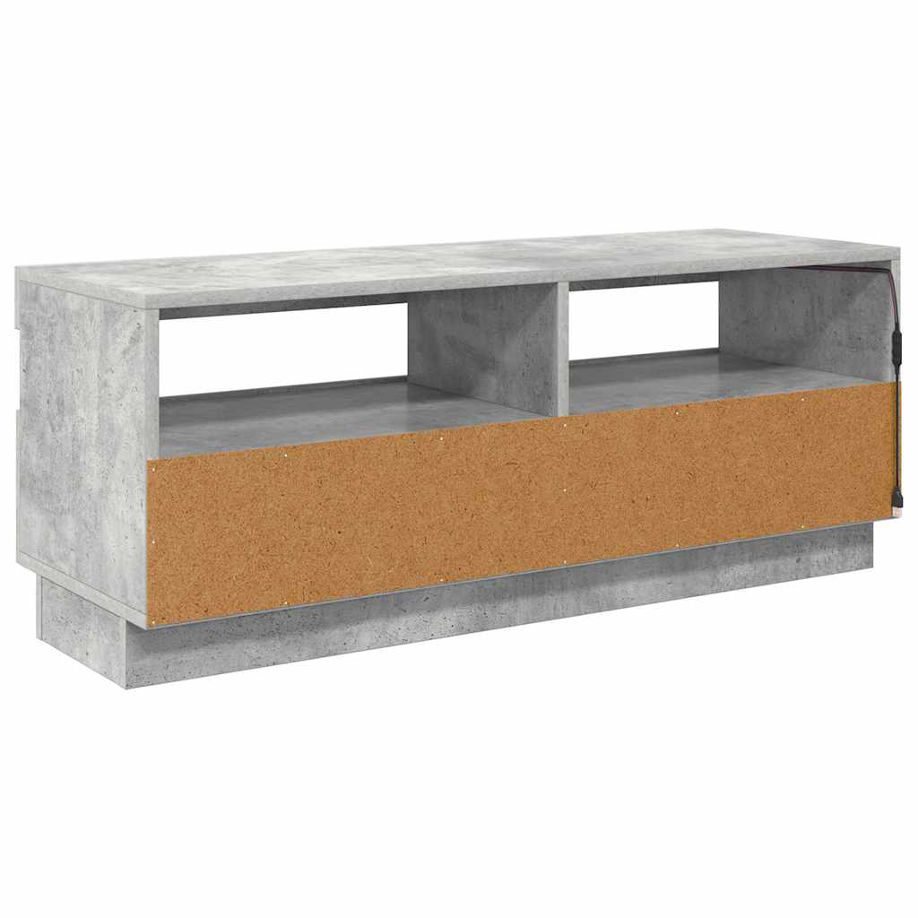 Meuble TV avec lumières LED gris béton 100x35x40 cm - XIOS