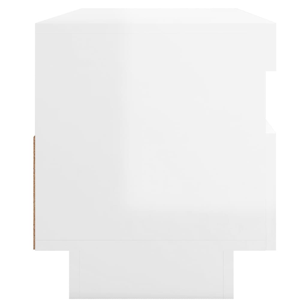 Meuble TV avec lumières LED blanc brillant 100x35x40 cm Meubles TV vidaXL   