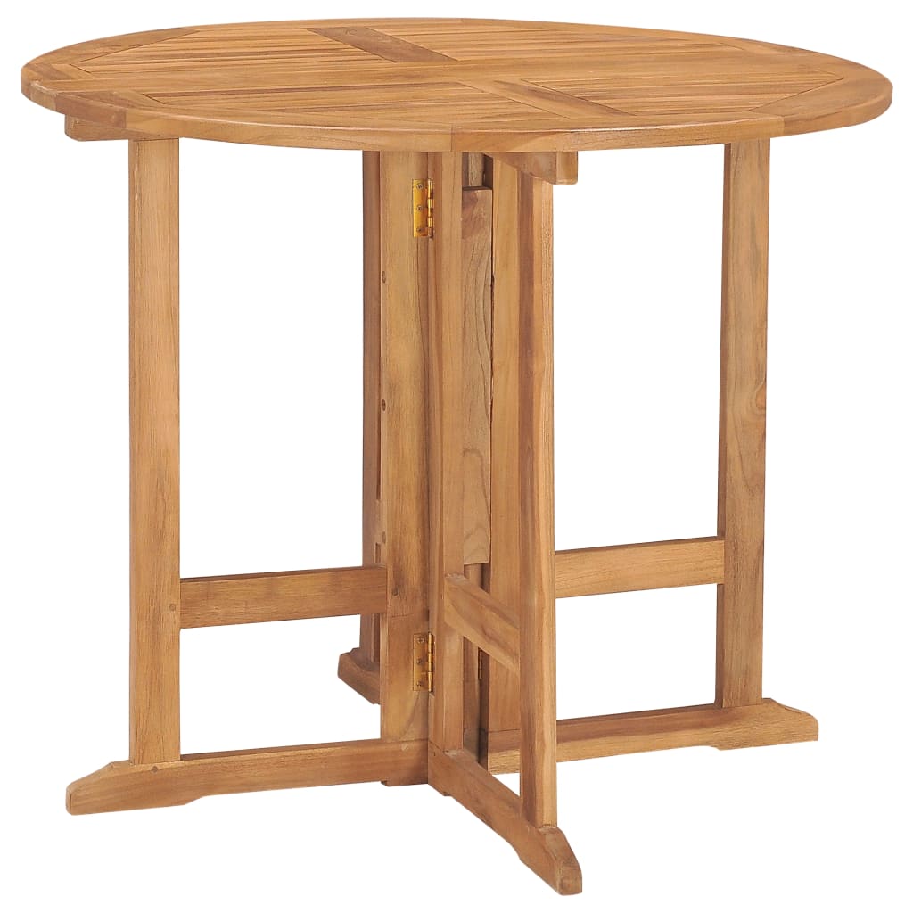 Ensemble à manger d'extérieur pliable 5 pcs Bois solide de teck