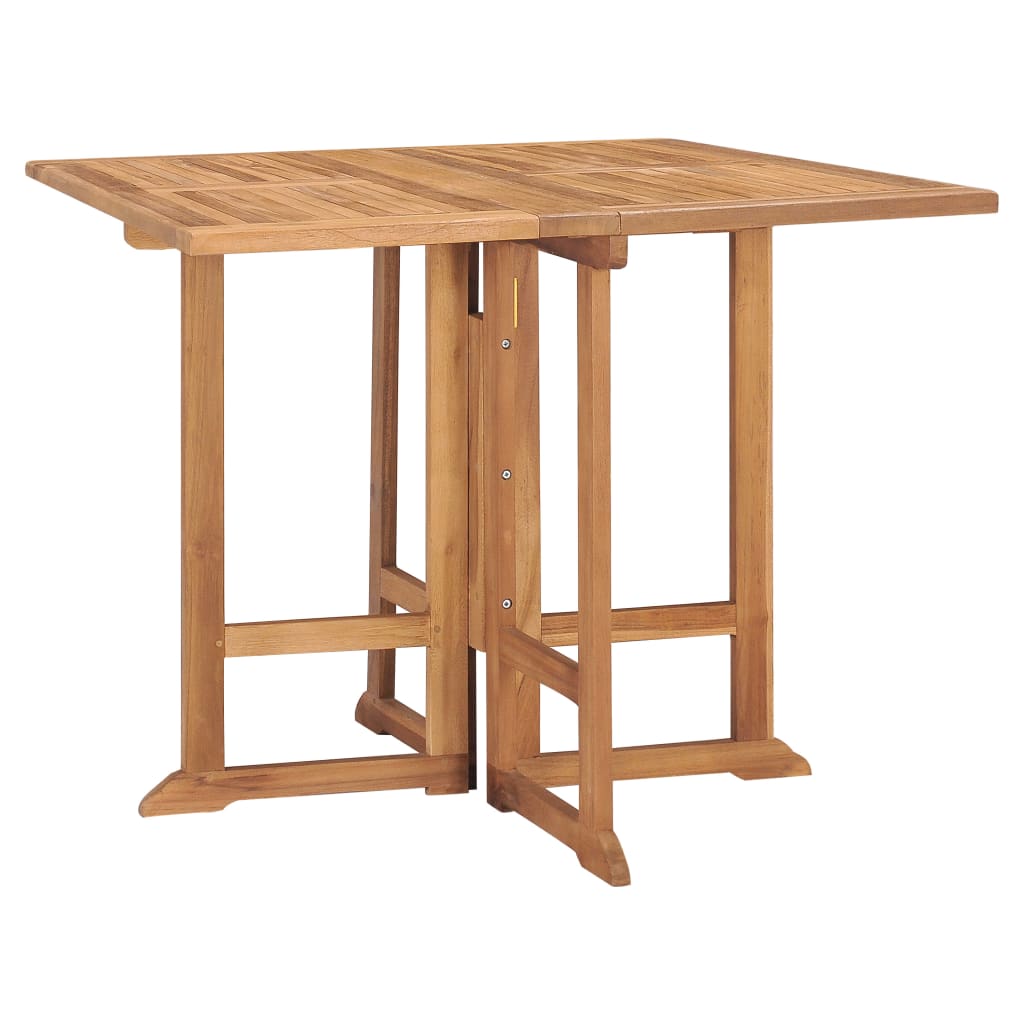 Ensemble à manger d'extérieur pliable 5 pcs Bois solide de teck