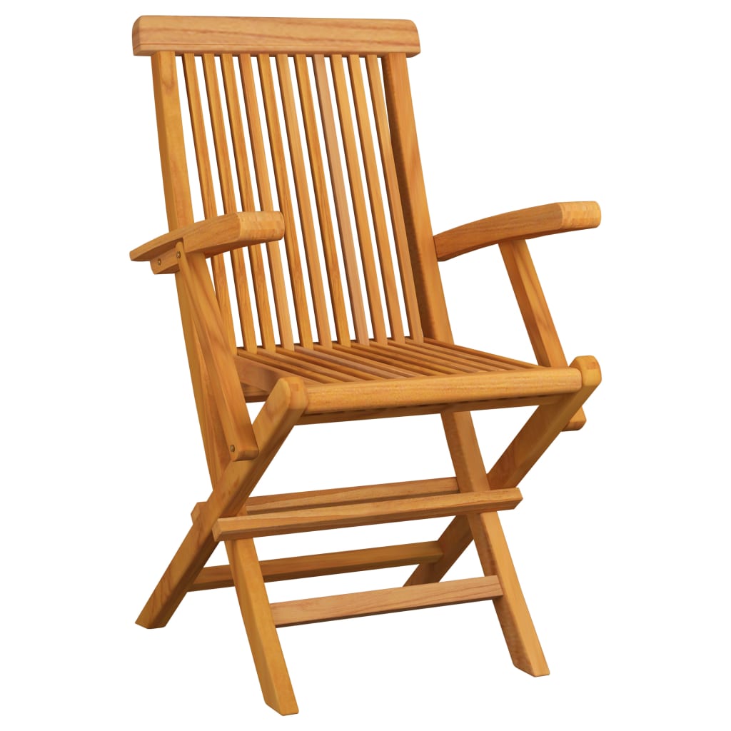 Ensemble à manger d'extérieur pliable 5 pcs Bois solide de teck
