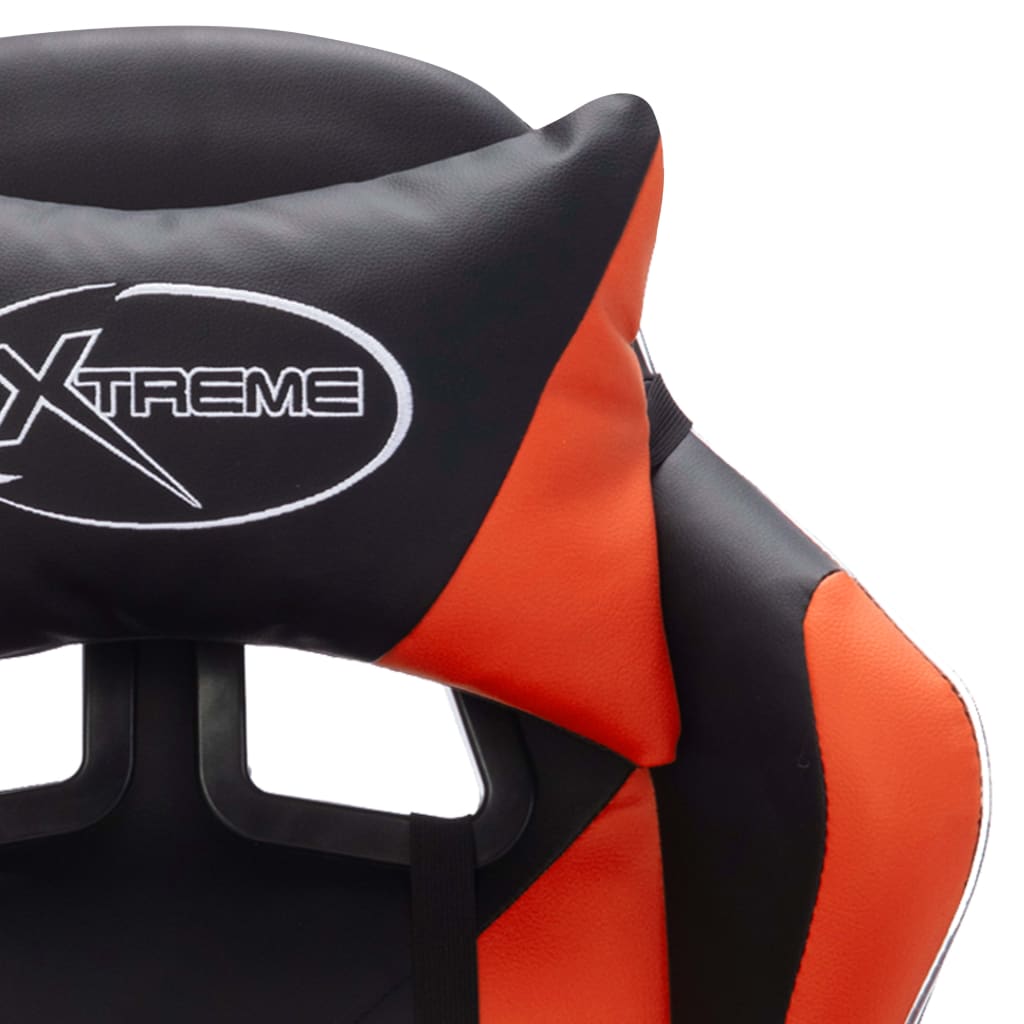 Fauteuil de jeux vidéo avec LED RVB Orange et noir Similicuir