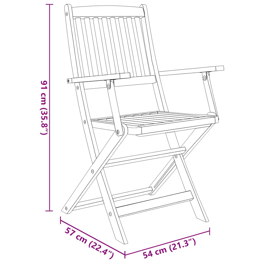 Ensemble à manger de jardin pliable 7 pcs bois d'acacia solide