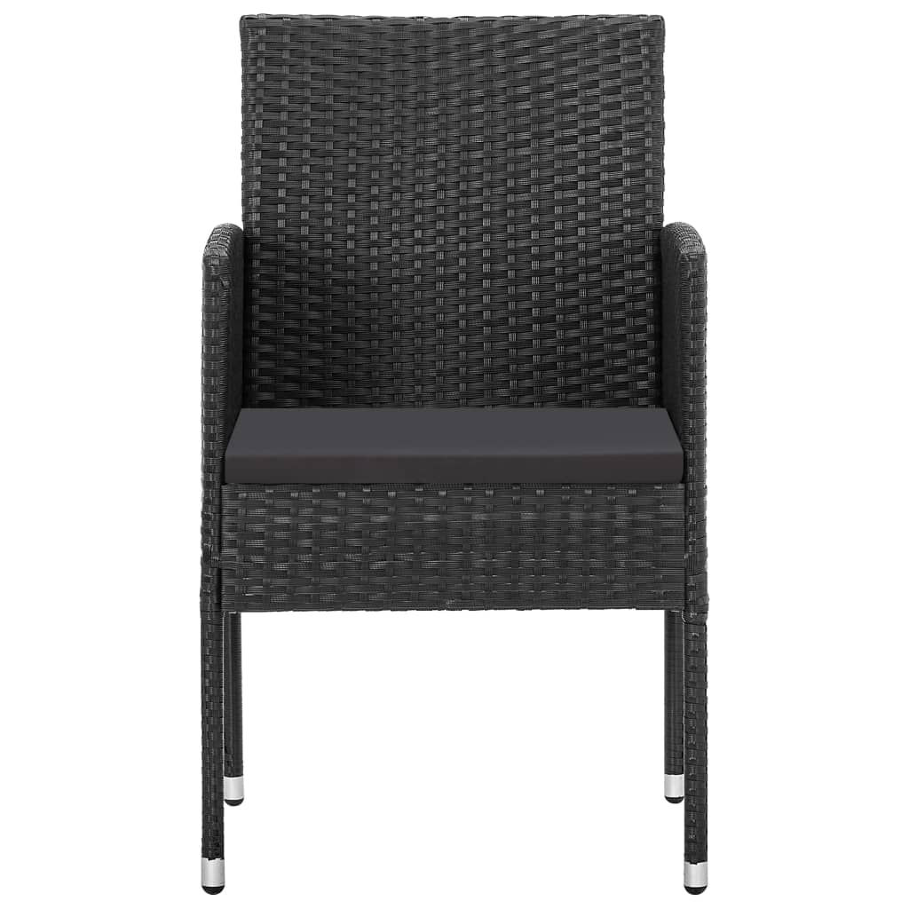 Ensemble à manger de jardin 5 pcs Résine tressée Noir