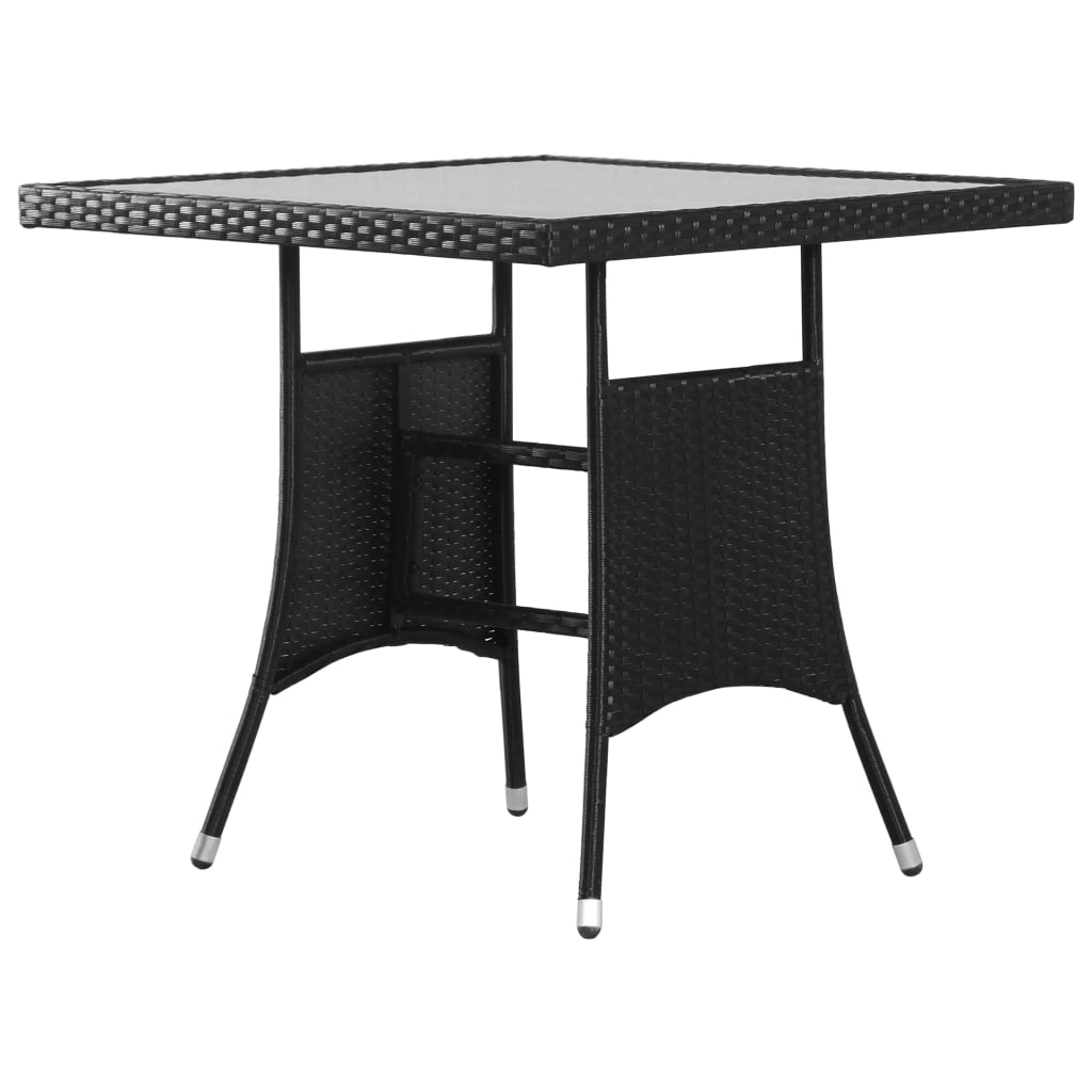 Ensemble à manger de jardin 5 pcs Résine tressée Noir