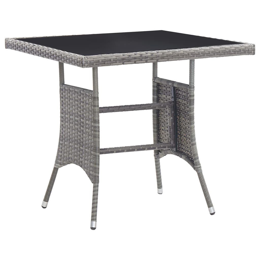 Ensemble à manger de jardin 3pcs Résine tressée Anthracite gris
