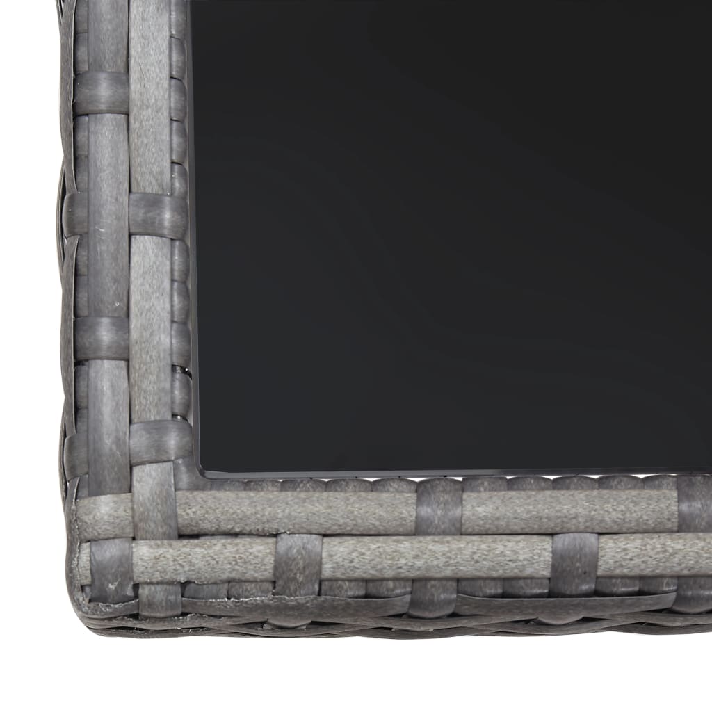 Ensemble à manger de jardin 3pcs Résine tressée Anthracite gris