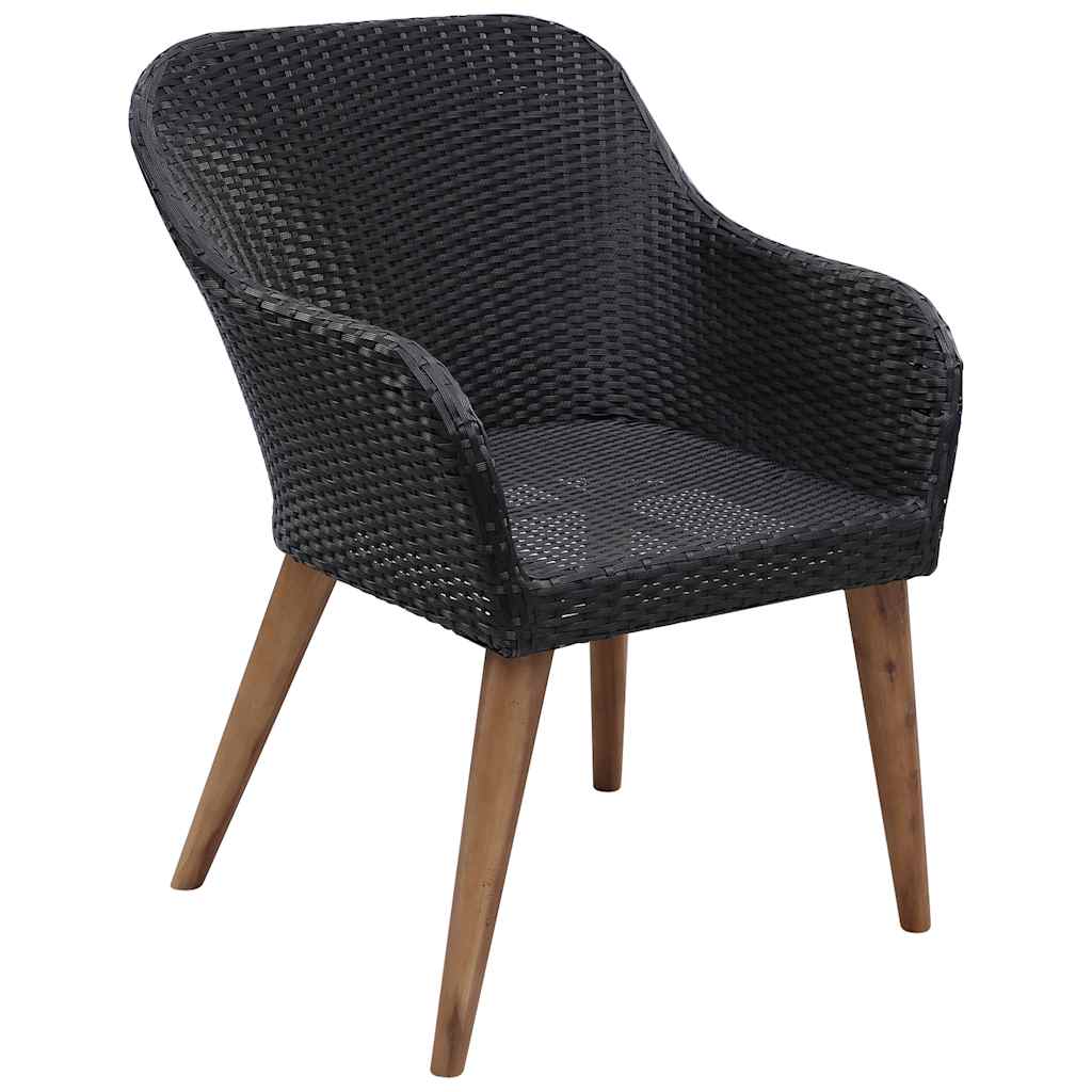 Ensemble à manger de jardin 7 pcs Résine tressée Noir