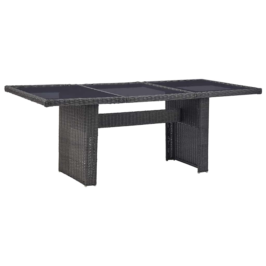 Ensemble à manger de jardin 7 pcs Résine tressée Noir