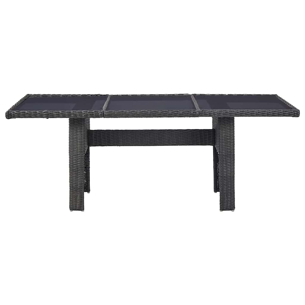 Ensemble à manger de jardin 7 pcs Résine tressée Noir