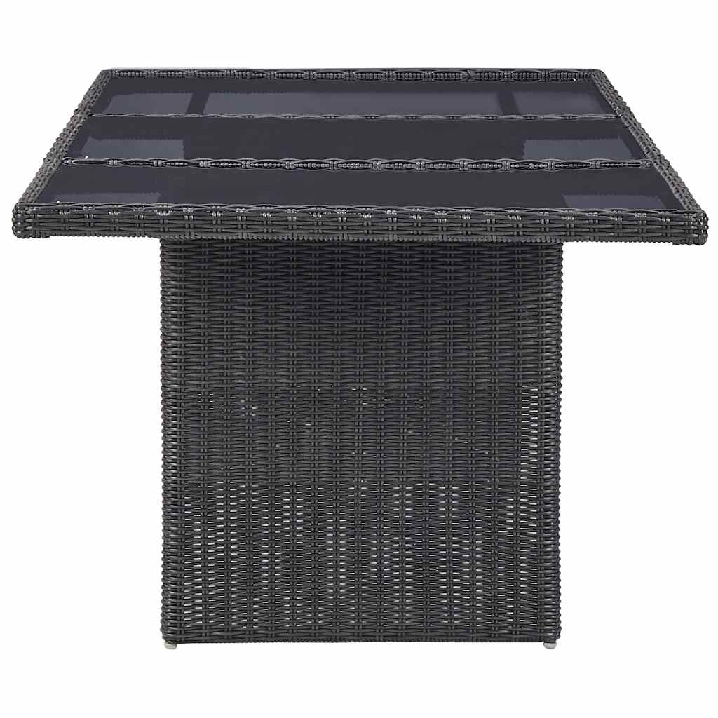 Ensemble à manger de jardin 7 pcs Résine tressée Noir