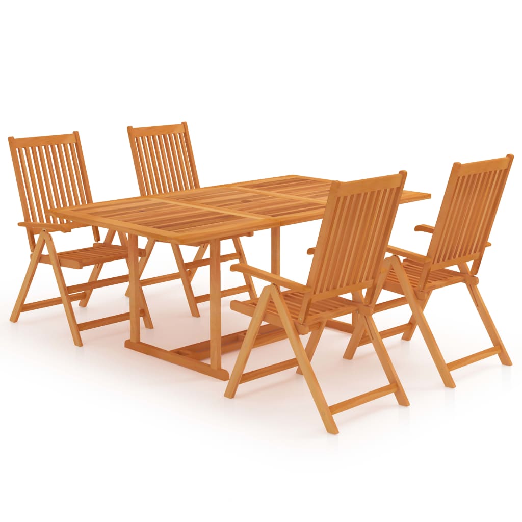 Ensemble à manger de jardin 5 pcs Bois de teck massif