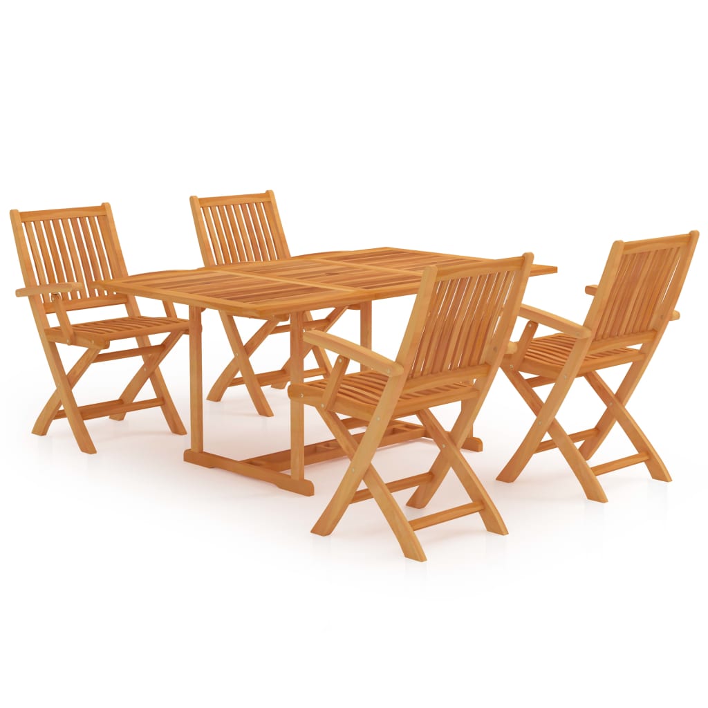 Ensemble à manger de jardin 5 pcs Bois de teck massif