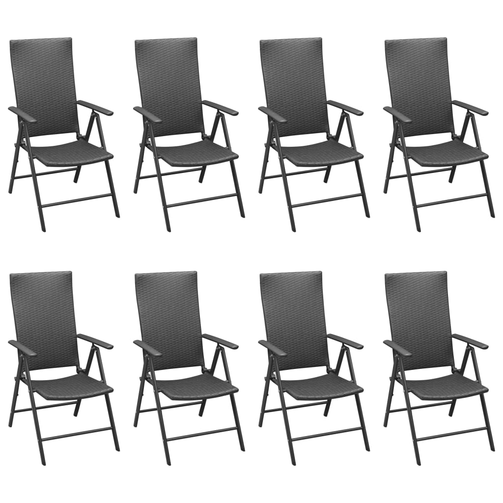 Ensemble à manger de jardin 9 pcs noir
