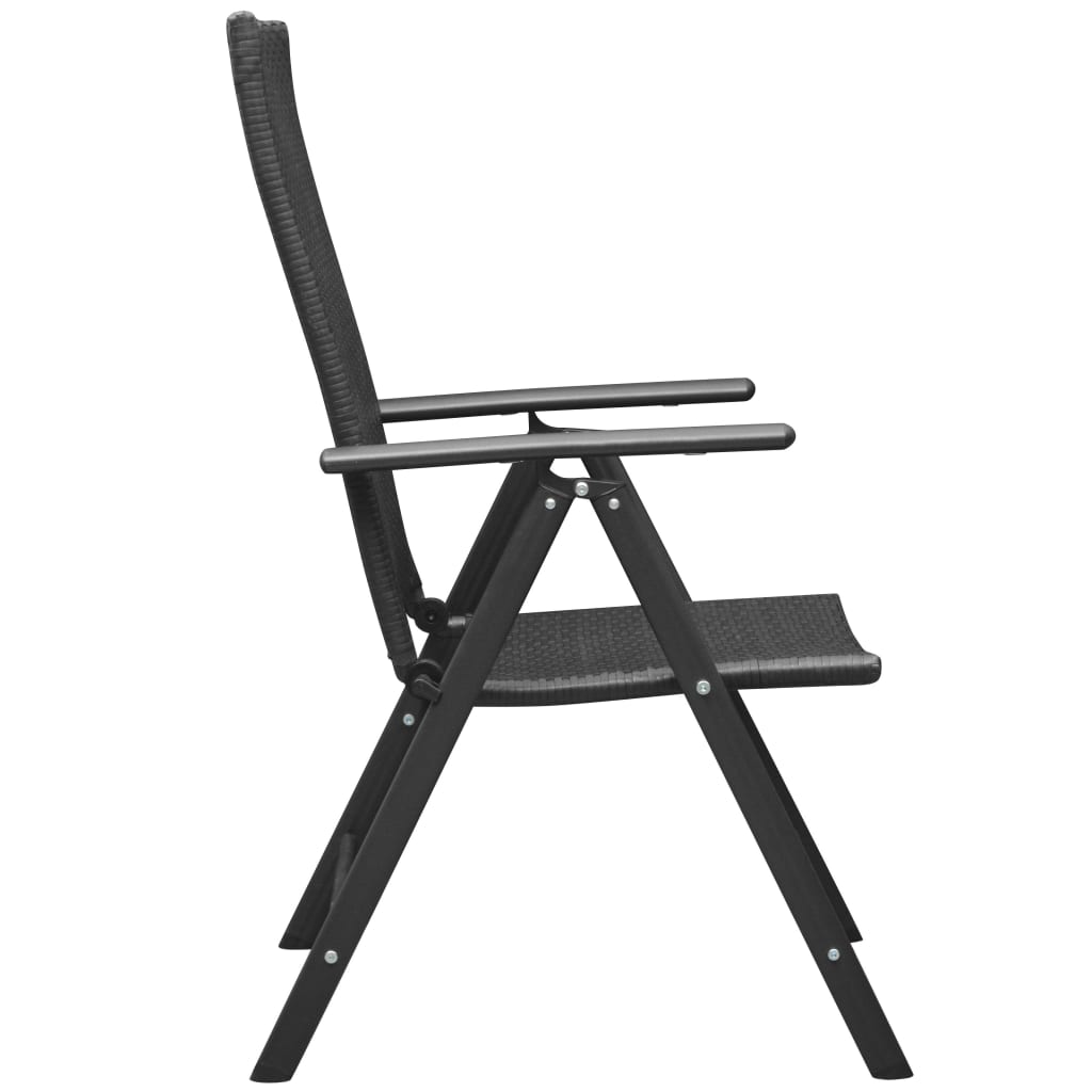 Ensemble à manger de jardin 7 pcs noir et marron