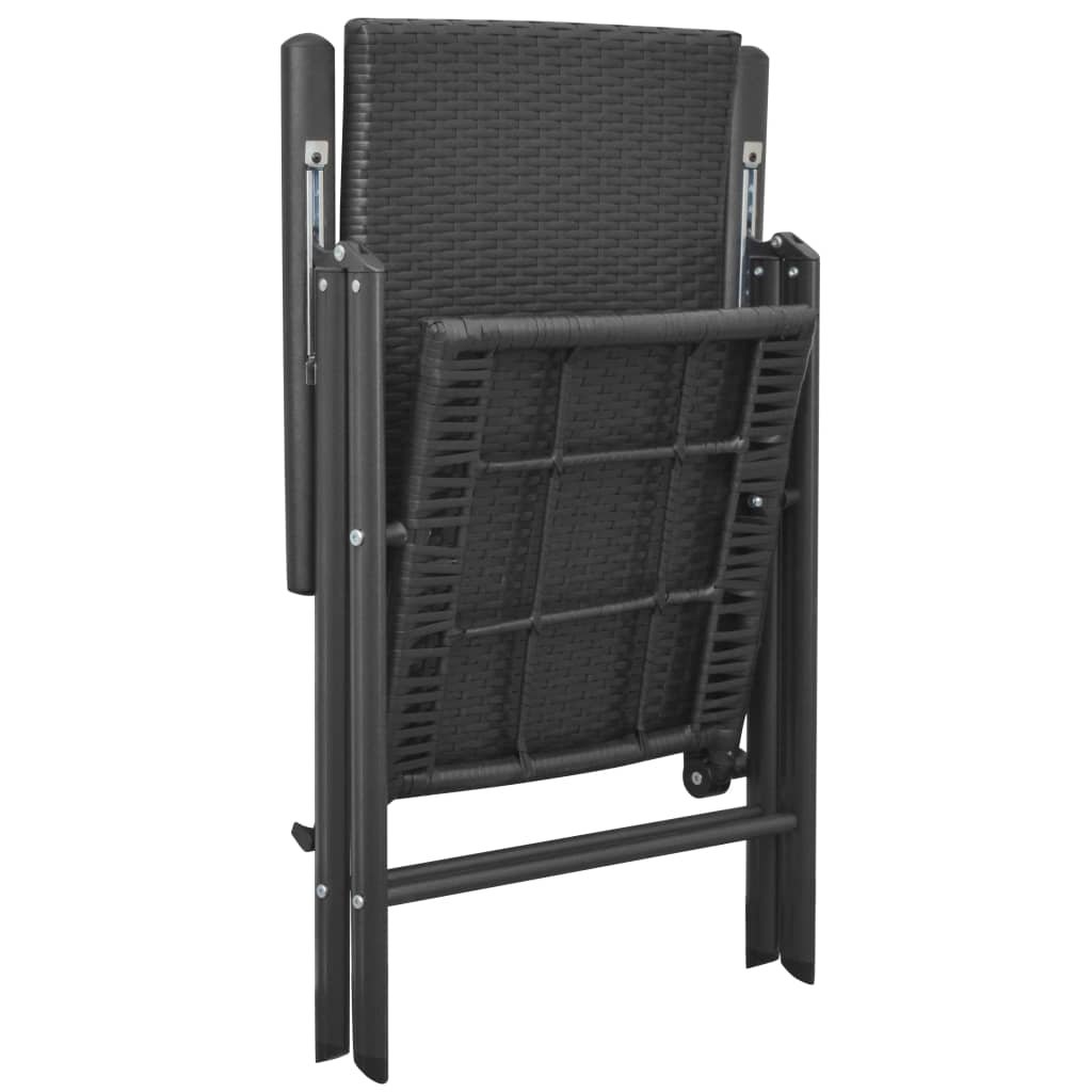 Ensemble à manger de jardin 7 pcs noir et marron