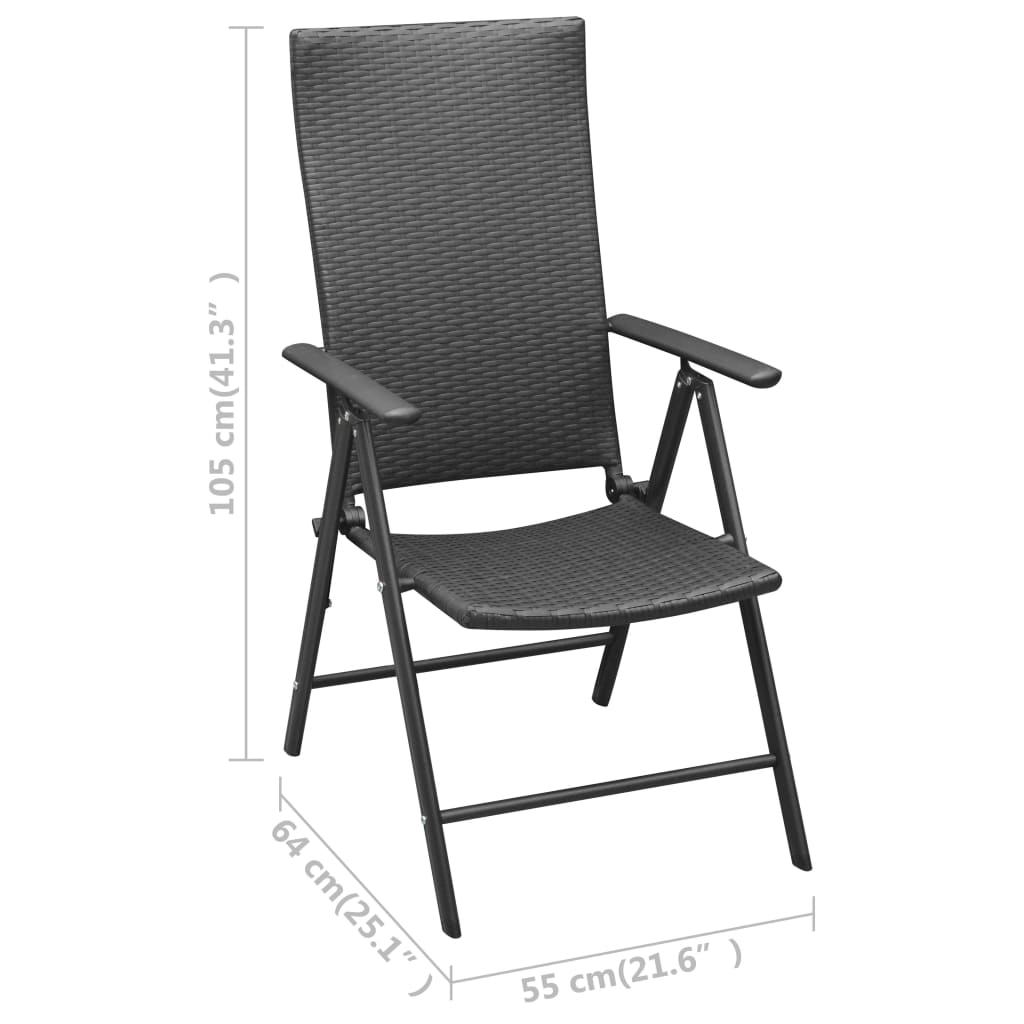 Ensemble à manger de jardin 9 pcs noir