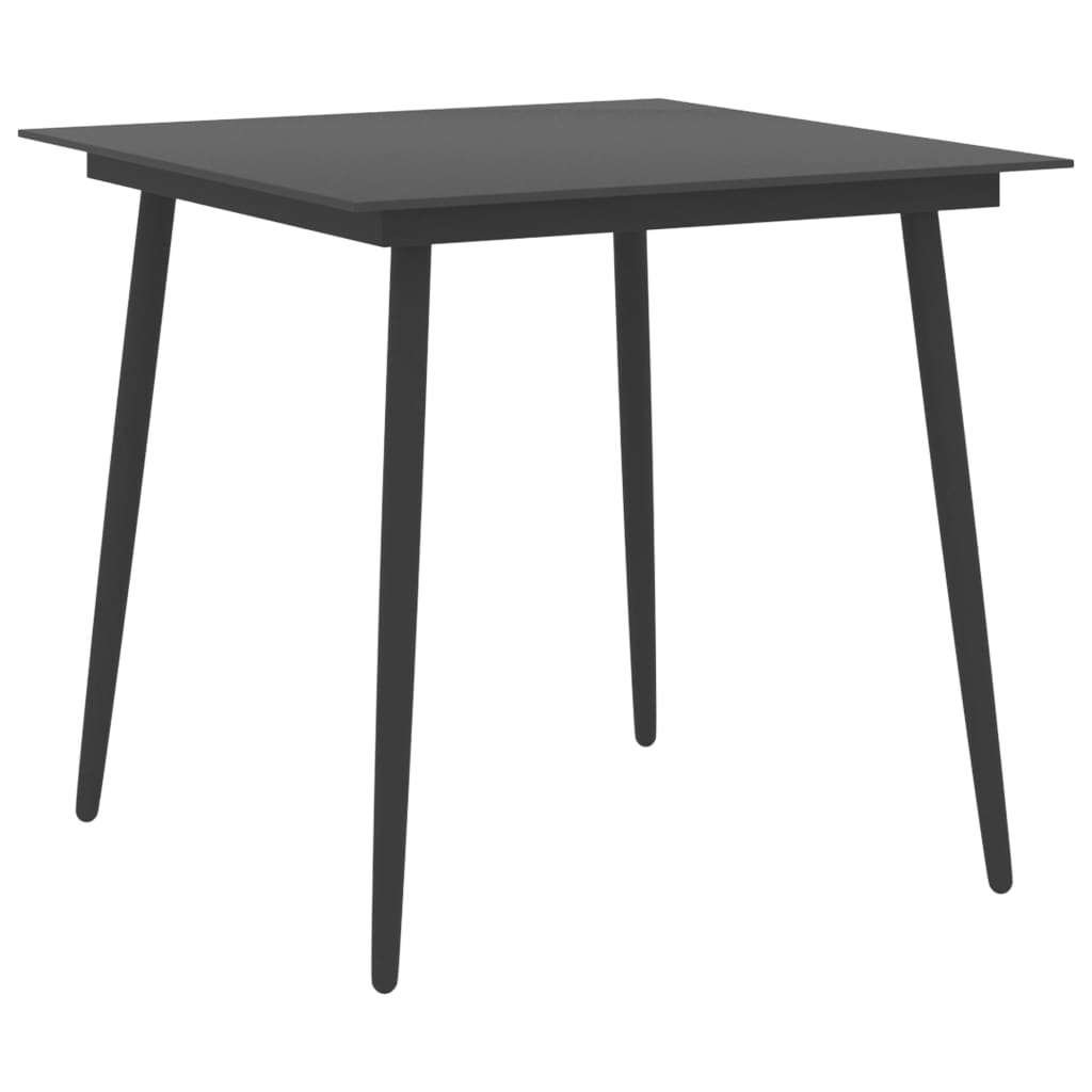 Ensemble à manger de jardin 3 pcs noir