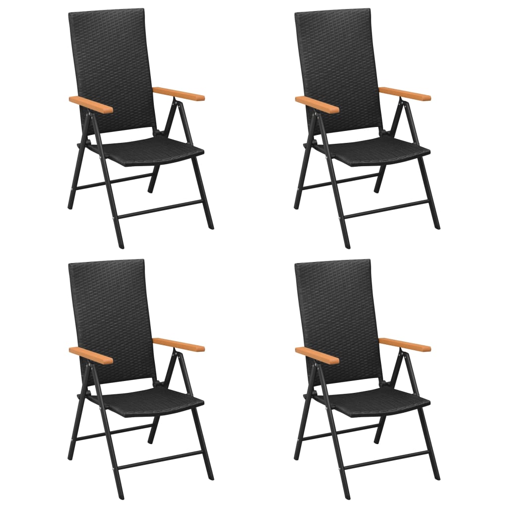 Ensemble à manger de jardin 5 pcs noir et marron - XIOS