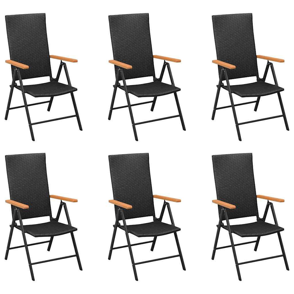 Ensemble à manger de jardin 7 pcs noir et marron - XIOS
