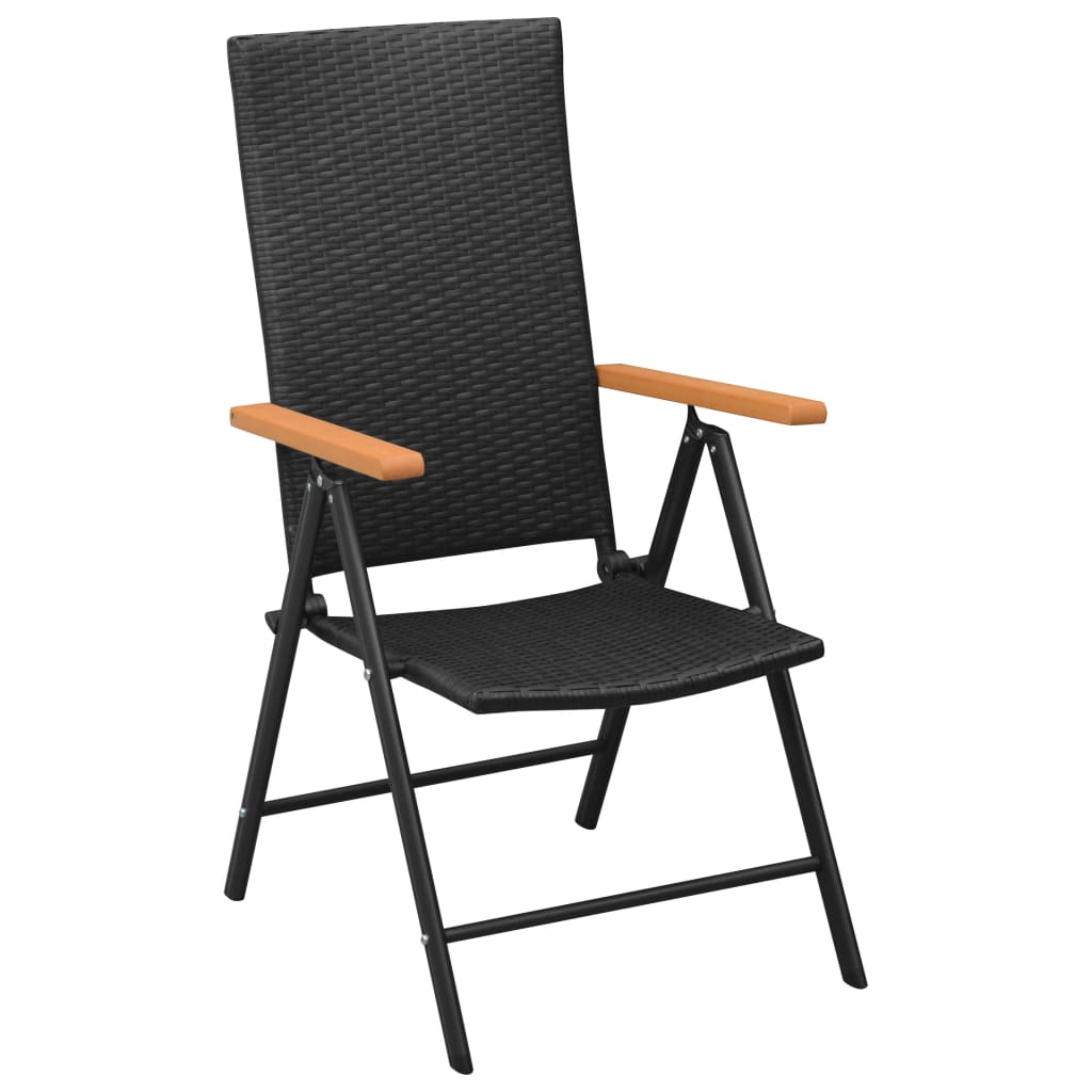 Ensemble à manger de jardin 3 pcs noir et marron