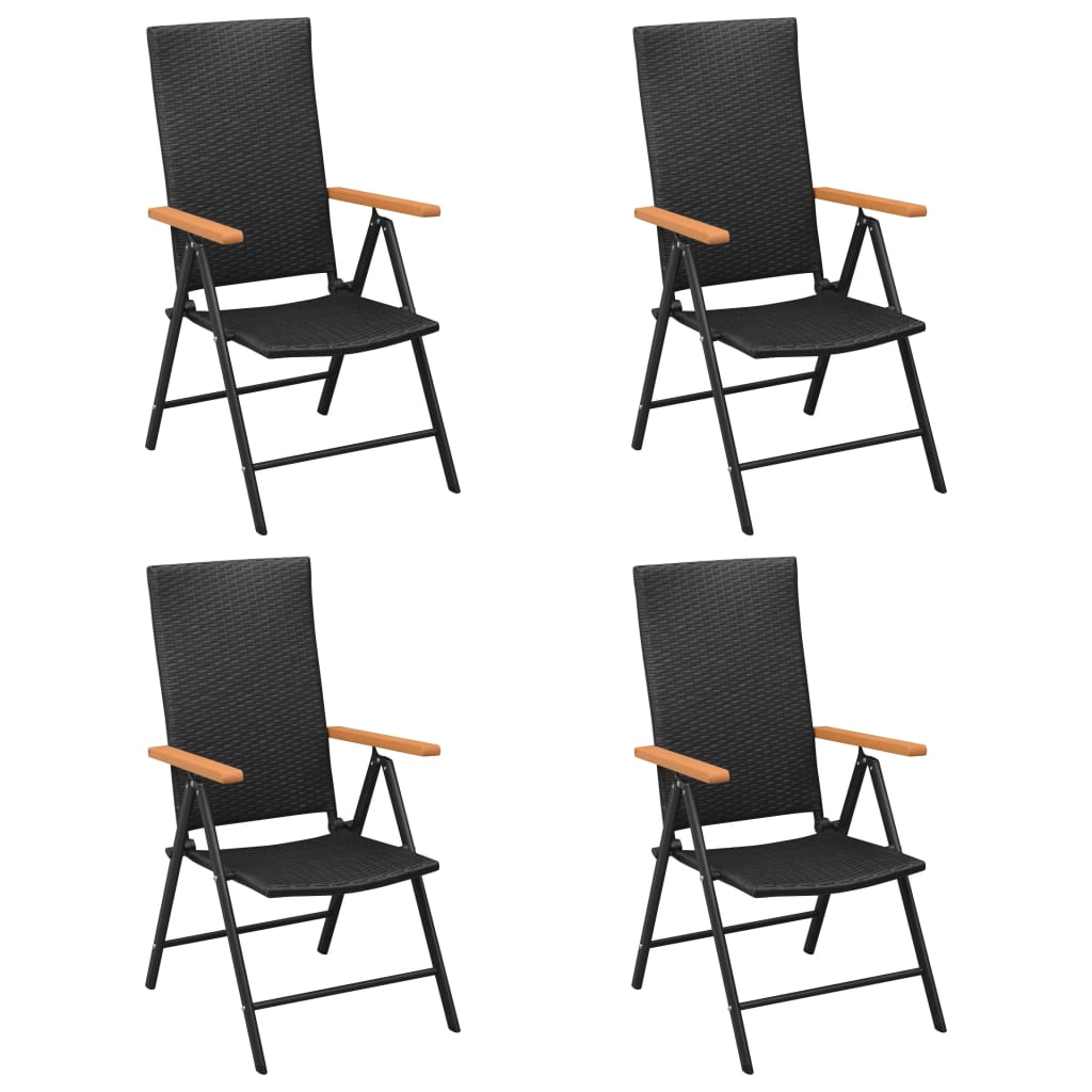 Ensemble à manger de jardin 5 pcs noir et marron - XIOS