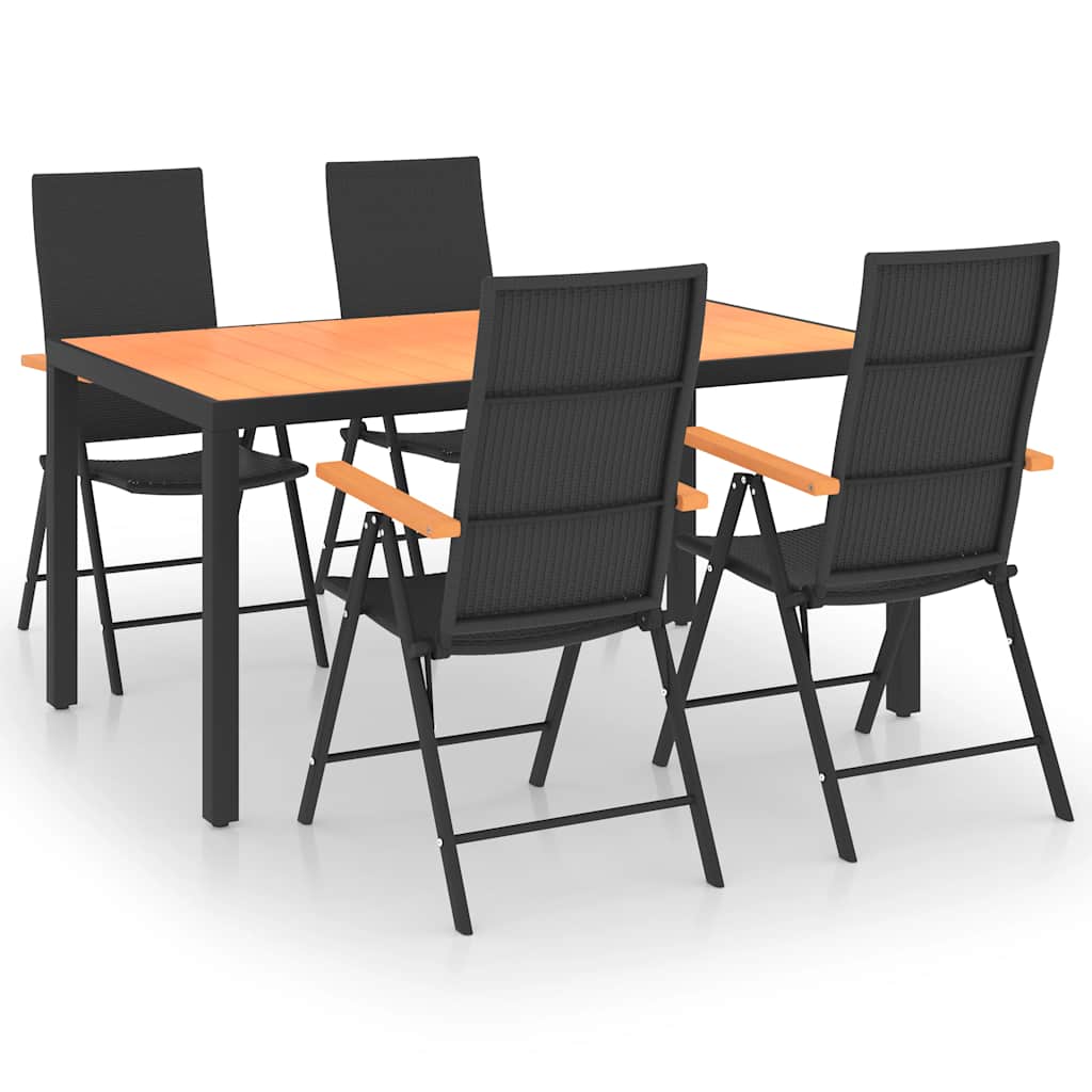Ensemble à manger de jardin 5 pcs noir et marron - XIOS