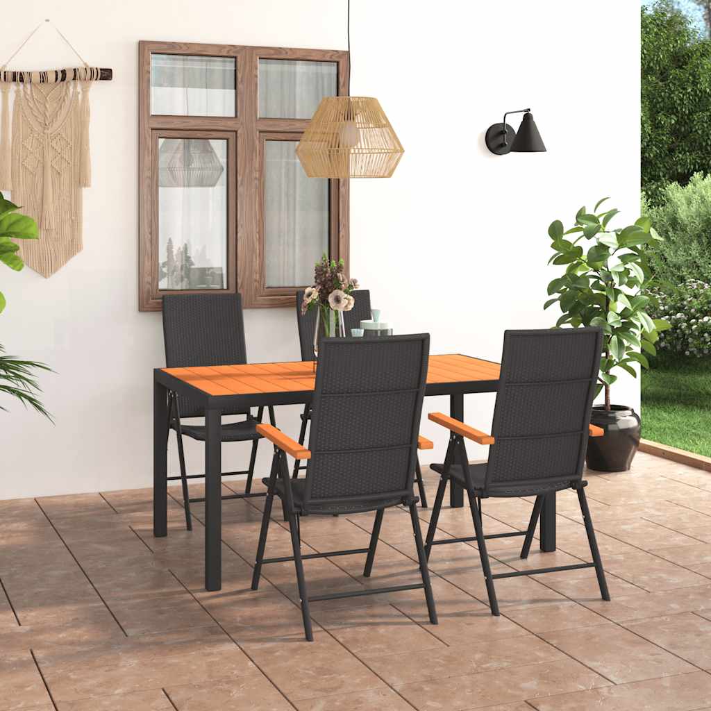 Ensemble à manger de jardin 5 pcs noir et marron - XIOS