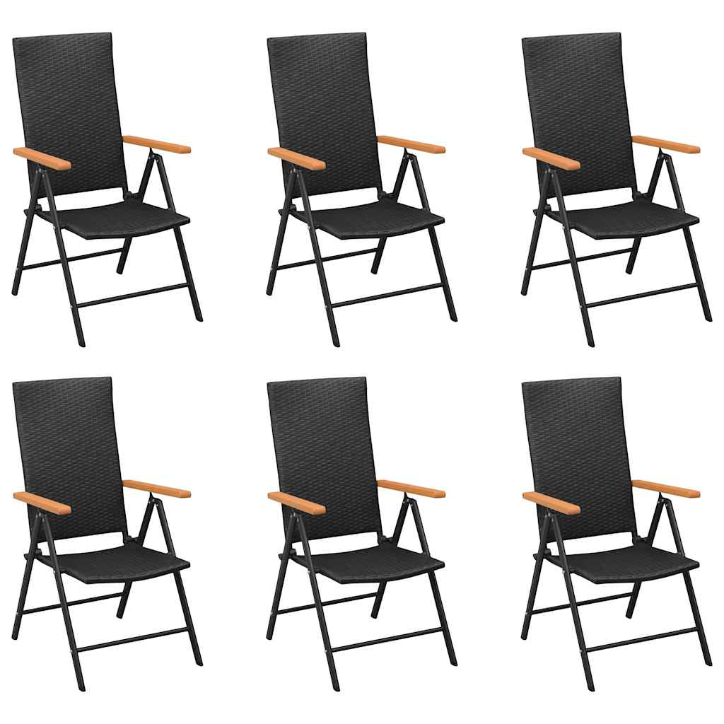Ensemble à manger de jardin 7 pcs noir et marron - XIOS