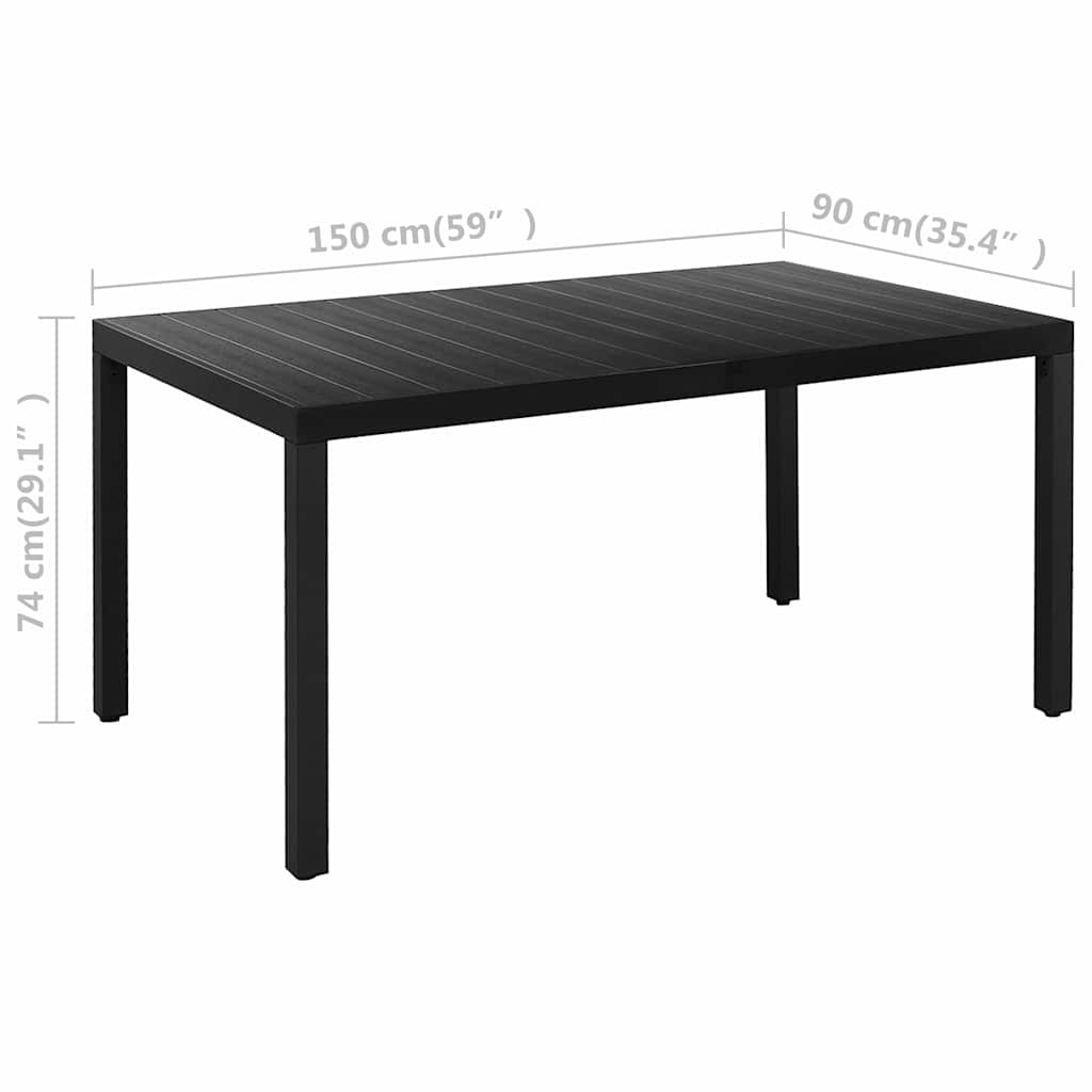 Ensemble à manger de jardin 5 pcs noir et marron - XIOS