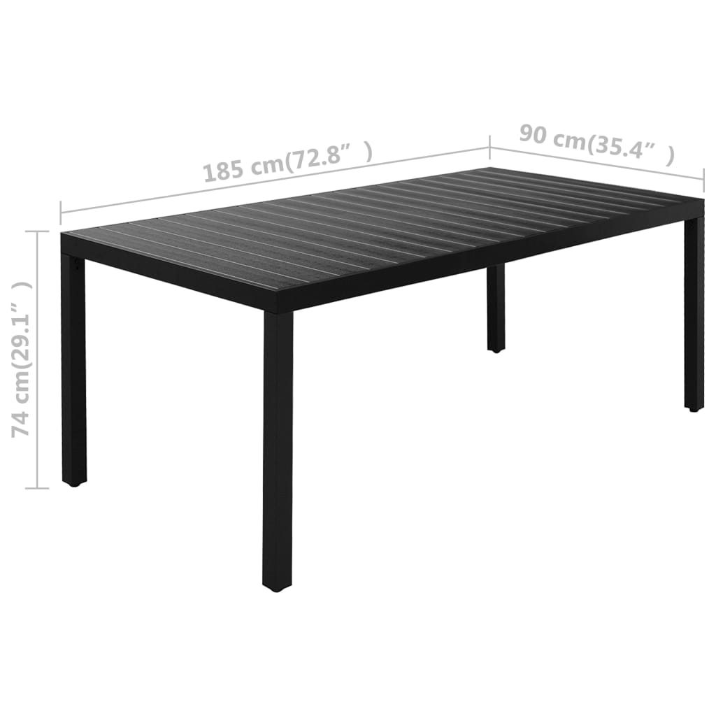 Ensemble à manger de jardin 7 pcs noir et marron - XIOS
