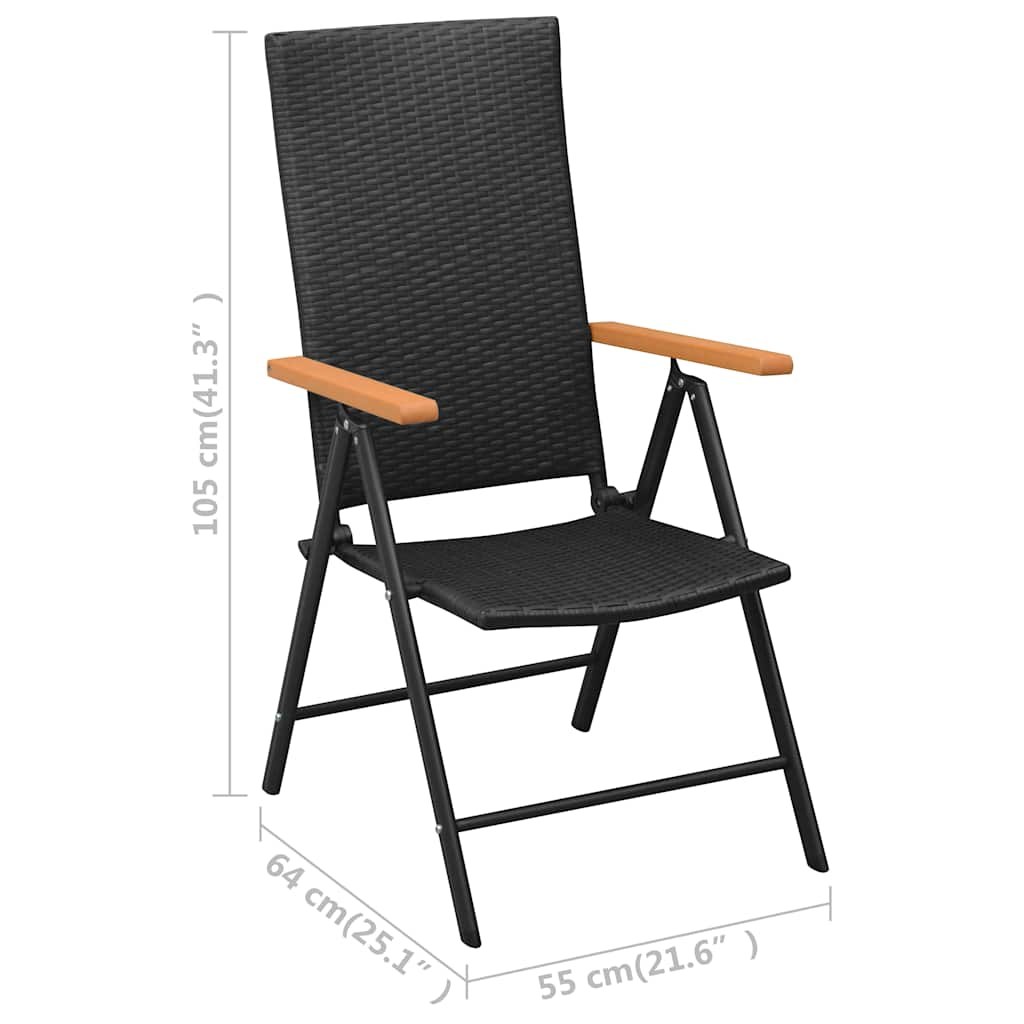 Ensemble à manger de jardin 5 pcs noir et marron - XIOS