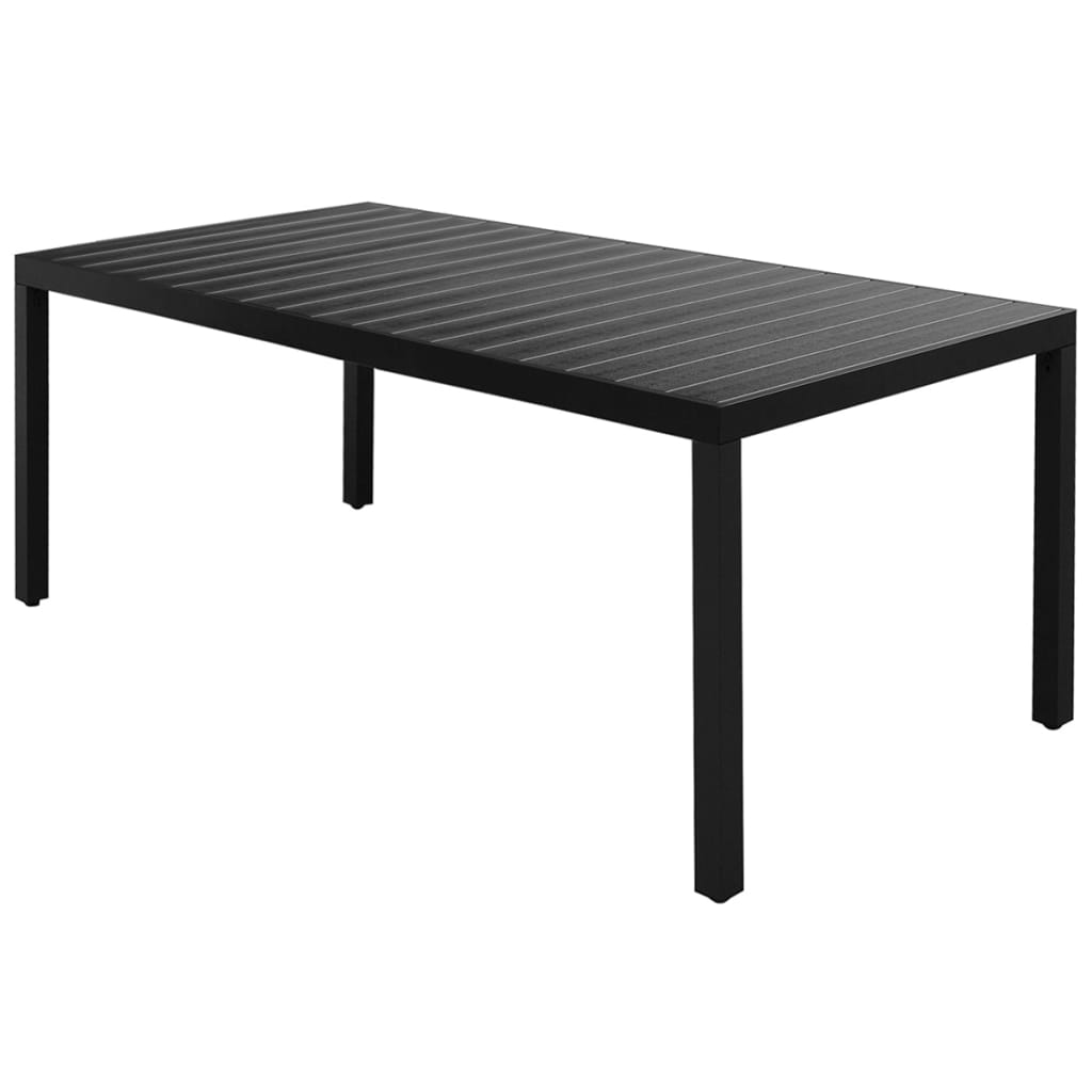 Ensemble à manger de jardin 7 pcs PVC résine tressée noir