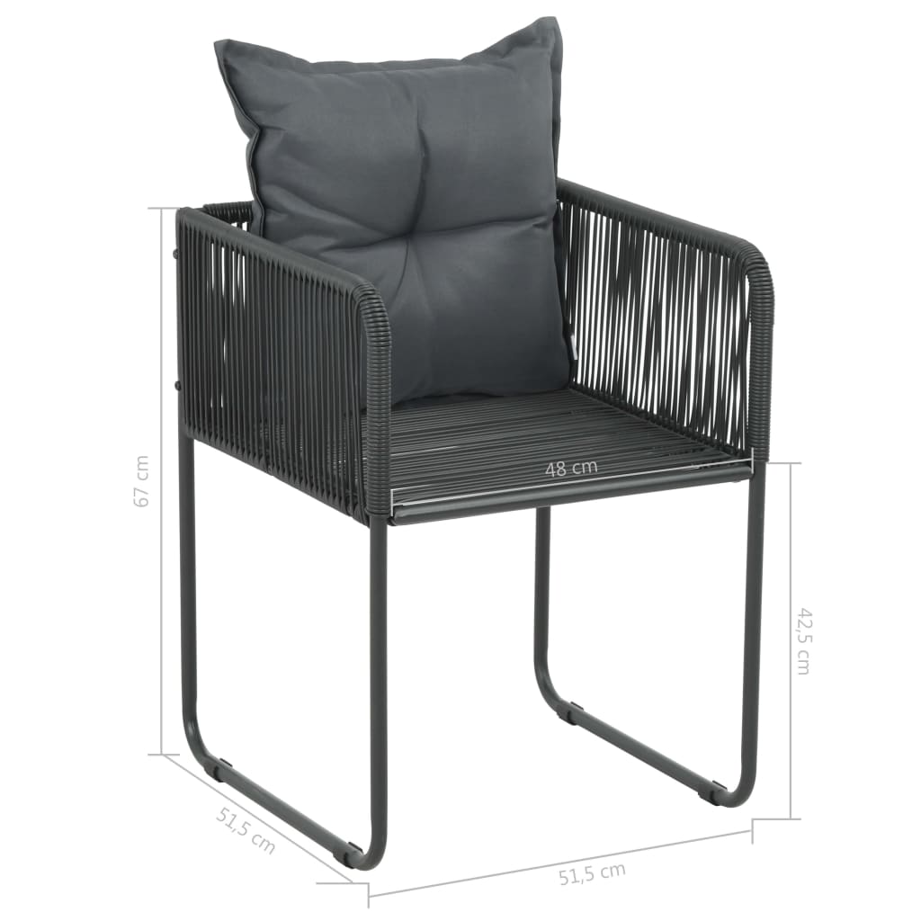 Ensemble à Manger de jardin 7pcs PVC résine tressée noir marron