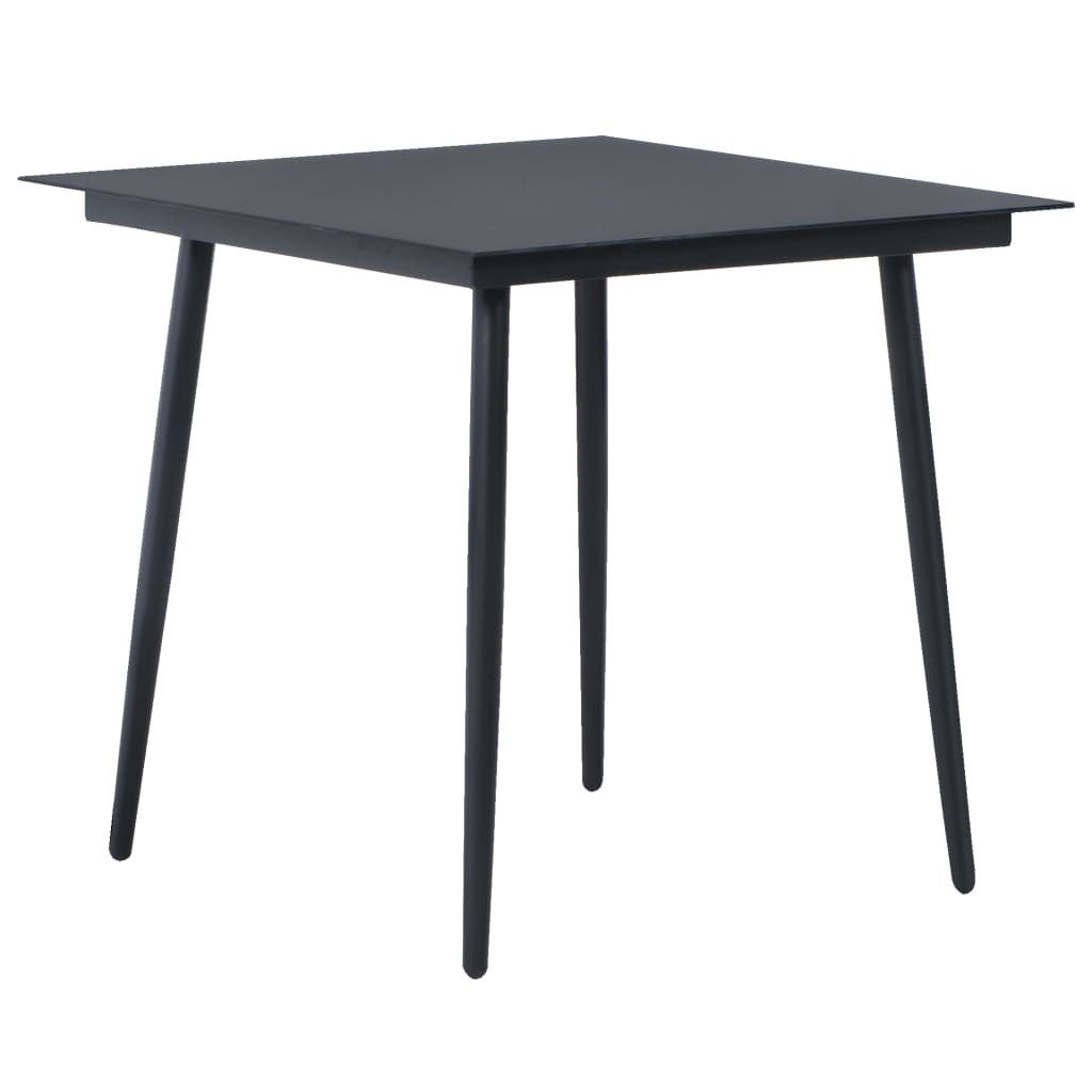 Ensemble à manger de jardin 3 pcs PVC résine tressée noir