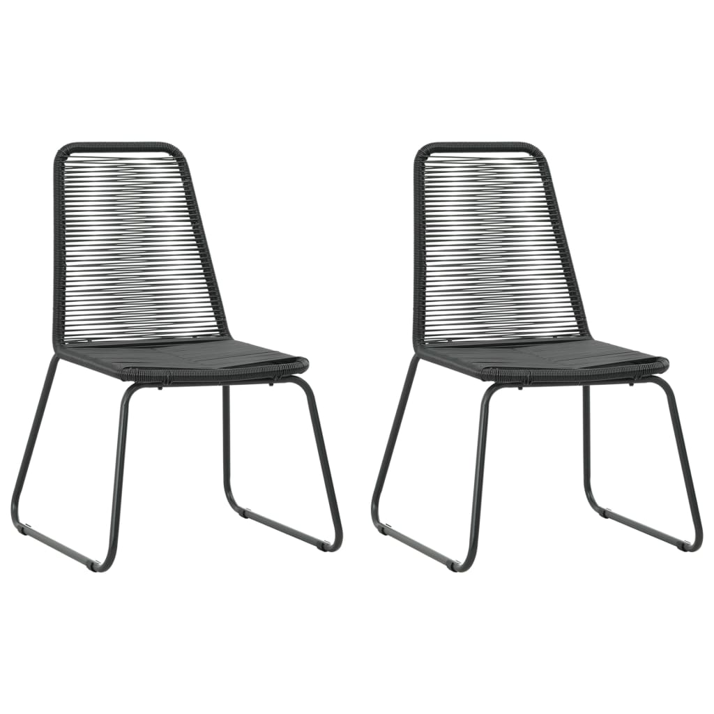 Ensemble à manger de jardin 3 pcs PVC résine tressée noir