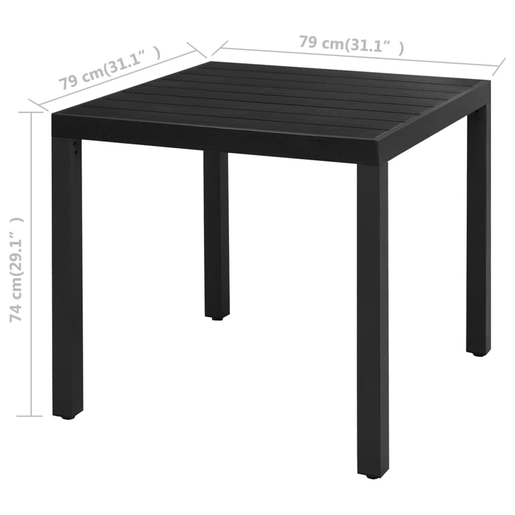 Ensemble à manger de jardin 3 pcs PVC résine tressée noir