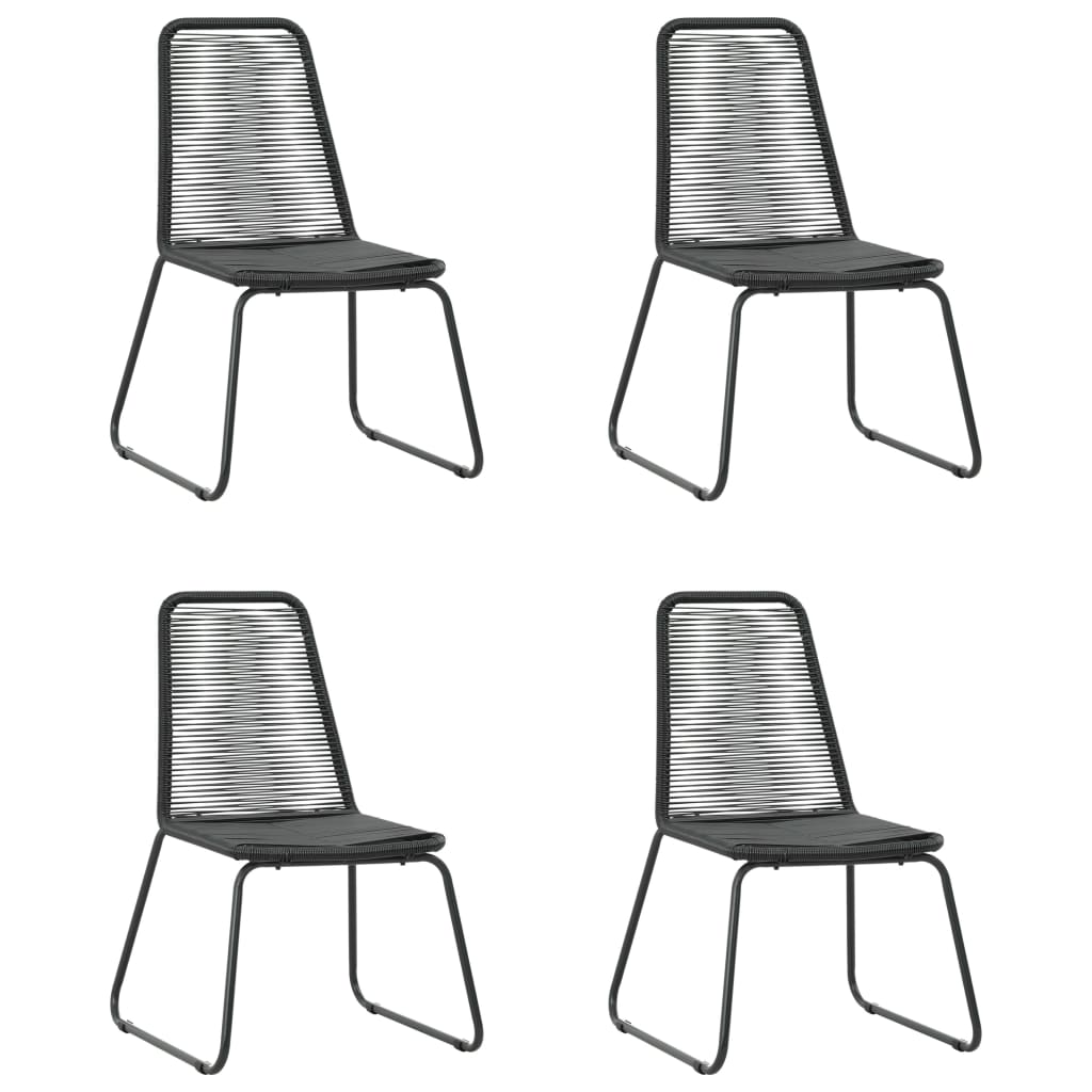 Ensemble à manger de jardin 5 pcs PVC résine tressée noir