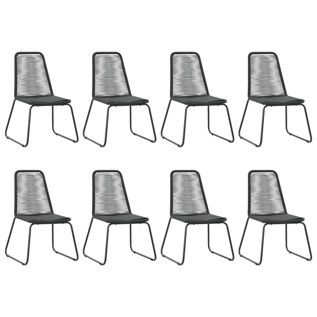 Ensemble à manger de jardin 9 pcs PVC résine tressée noir
