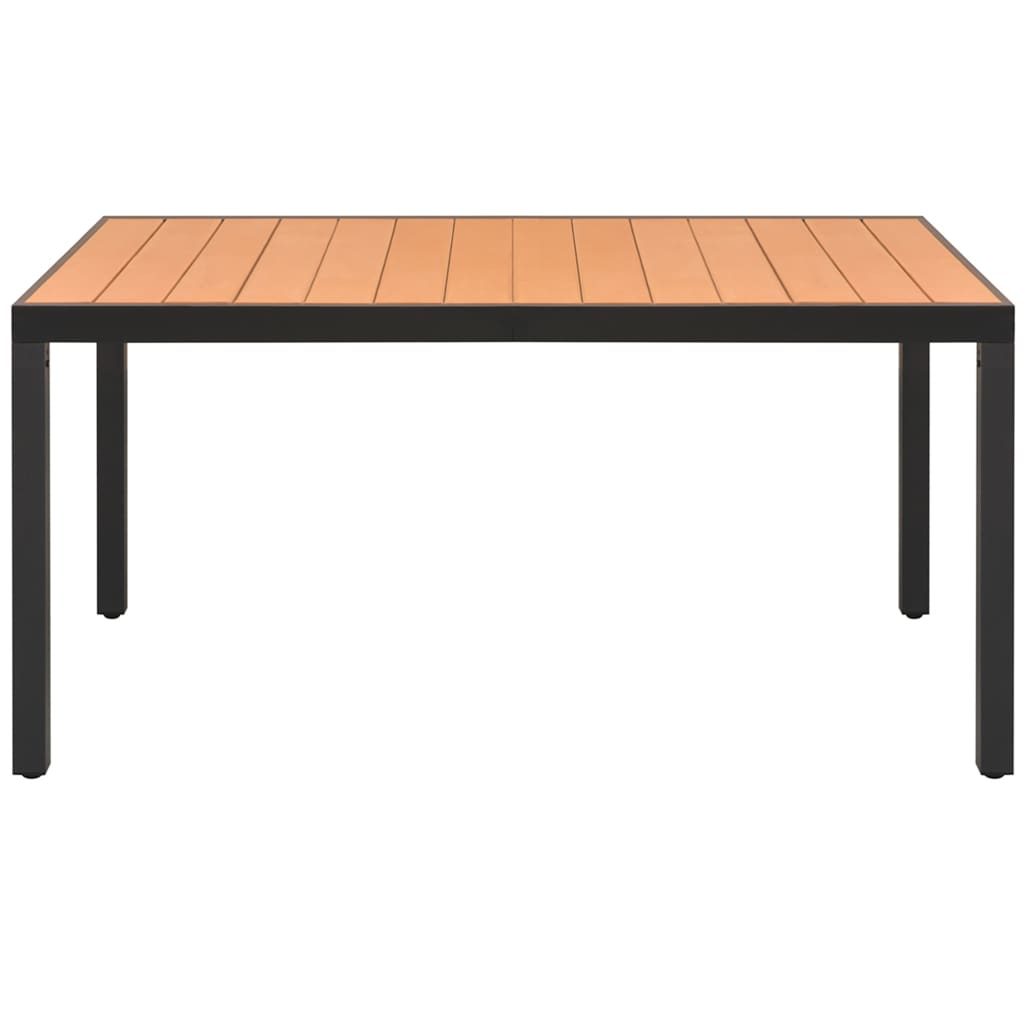 Ensemble à manger de jardin 5pcs PVC résine tressée noir marron