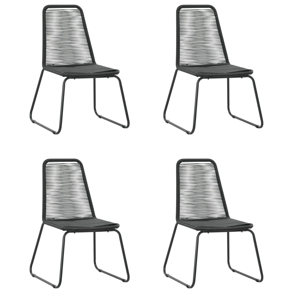 Ensemble à manger de jardin 5pcs PVC résine tressée noir marron