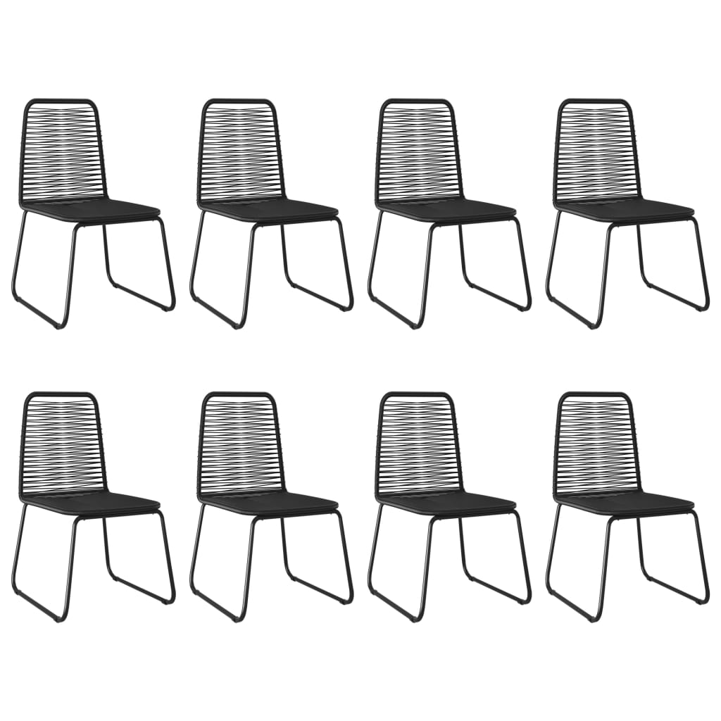Ensemble à manger de jardin 9pcs PVC résine tressée noir marron