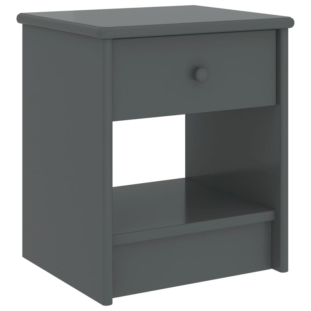 Table de chevet Gris foncé 35x30x40 cm Bois de pin massif - XIOS