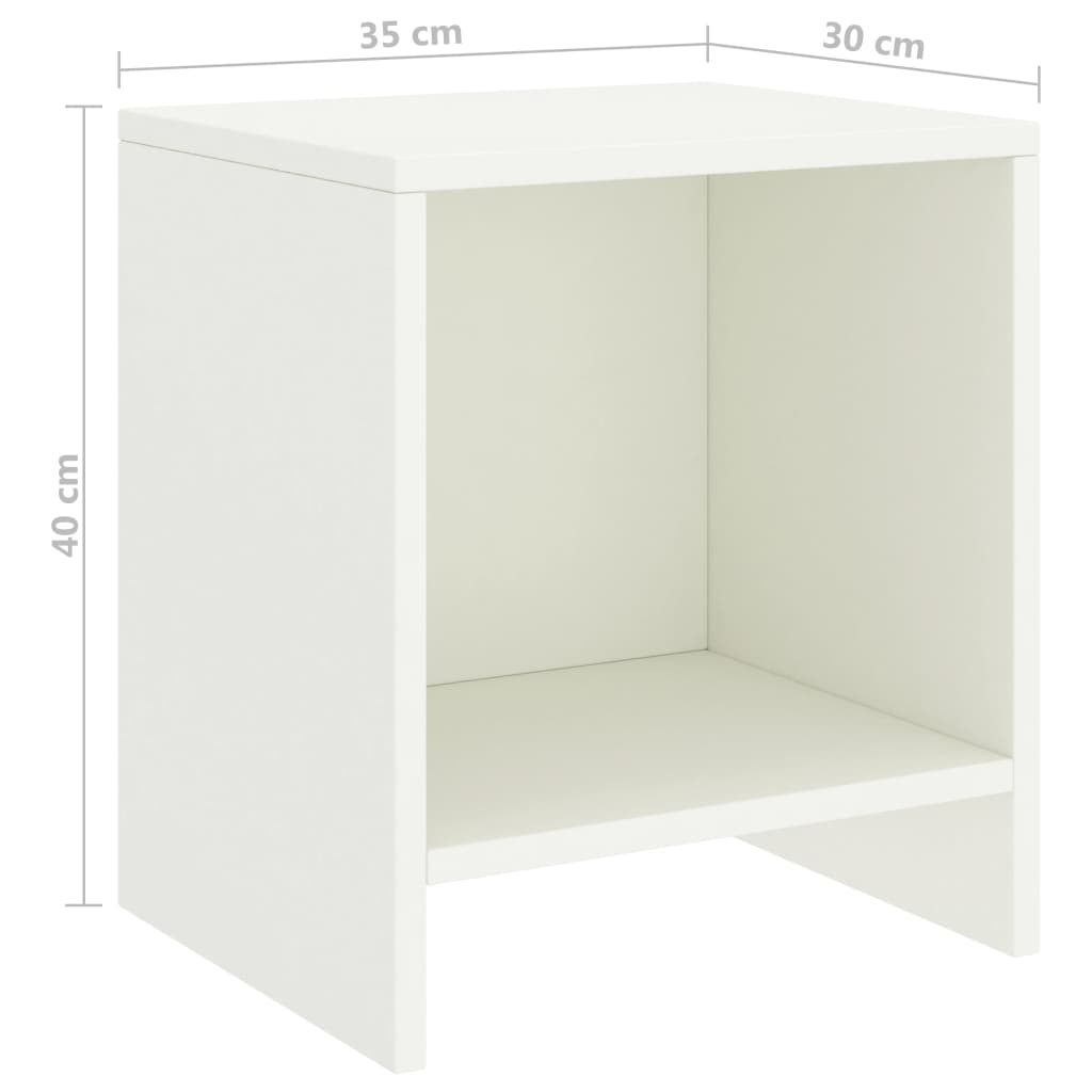 Table de chevet Blanc 35x30x40 cm Bois de pin massif - XIOS