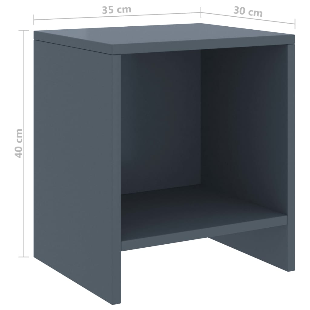 Table de chevet Gris clair 35x30x40 cm Bois de pin massif - XIOS