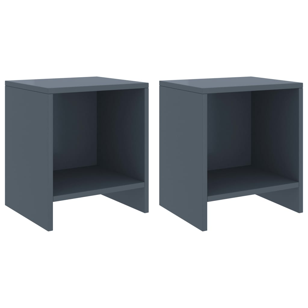 Tables de chevet 2 pcs Gris clair 35x30x40cm Bois de pin massif - XIOS