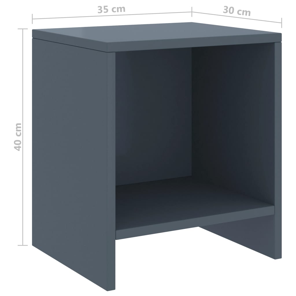 Tables de chevet 2 pcs Gris clair 35x30x40cm Bois de pin massif - XIOS